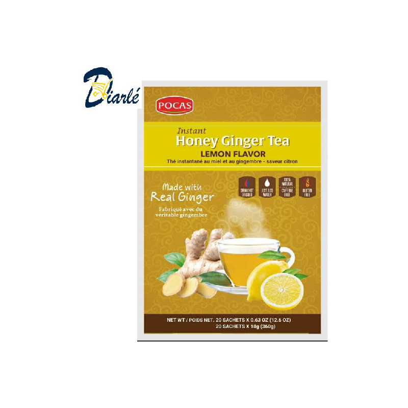 THE POCAS HONEY GINGER TEA LEMON 20x18g