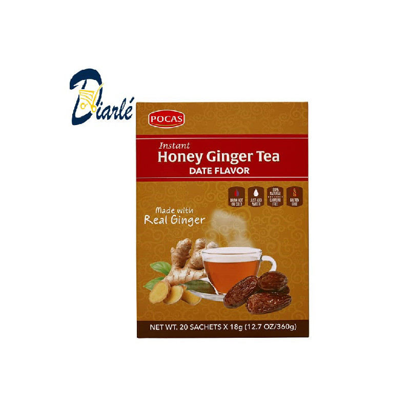 THE POCAS HONEY GINGER TEA DATE FLAVOR 20x18g