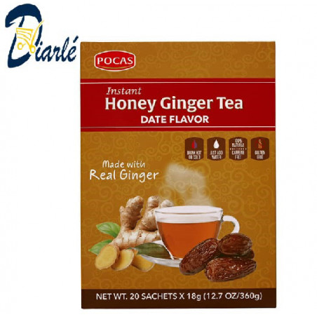 THE POCAS HONEY GINGER TEA DATE FLAVOR 20x18g