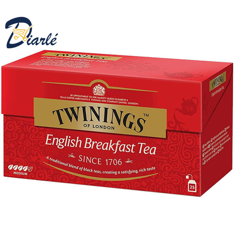 THE TWININGS ENGLISH BREAKFAST TEA 25 SACHETS