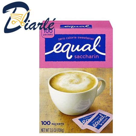 EQUAL SACCHARIN ZERO CALORIE SWEETENER 100 PACKETS 100g