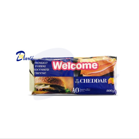 WELCOME FROMAGE FONDU PROCESSED CHEESE CHEDDAR 40 TRANCHES