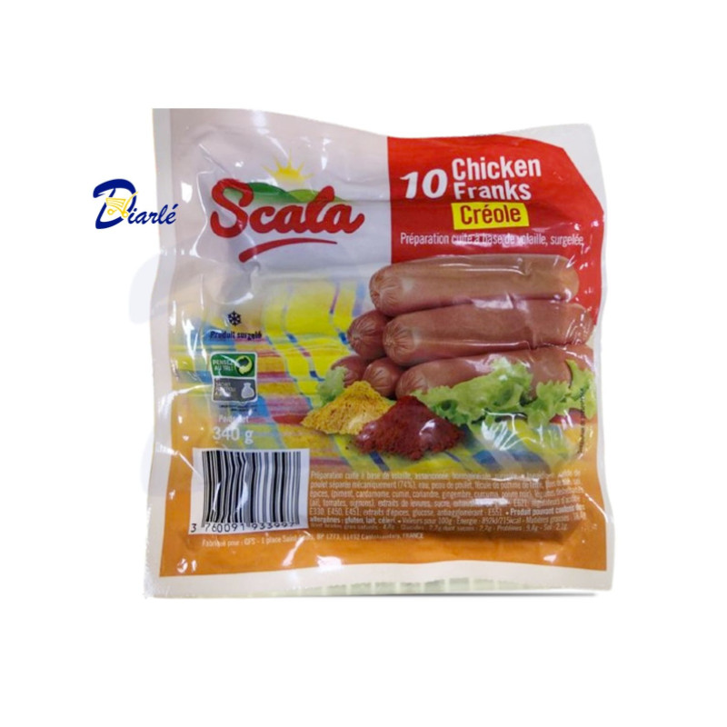 SCALA 10 CHICKEN FRANKS CREOLE 340g