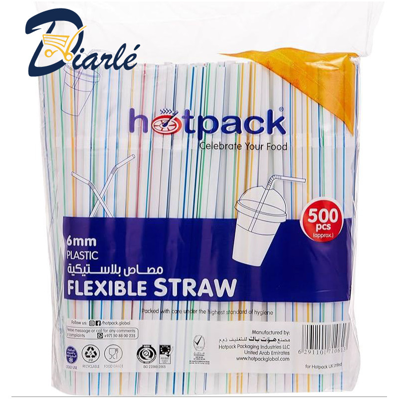 HOTPACK FLEXIBLE STRAW 500PCS