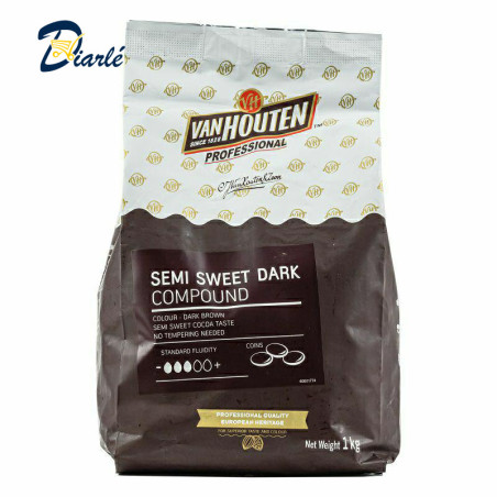 VAN HOUTEN PROFESSIONAL SEMI SWEET DARK COMPOUND 1Kg