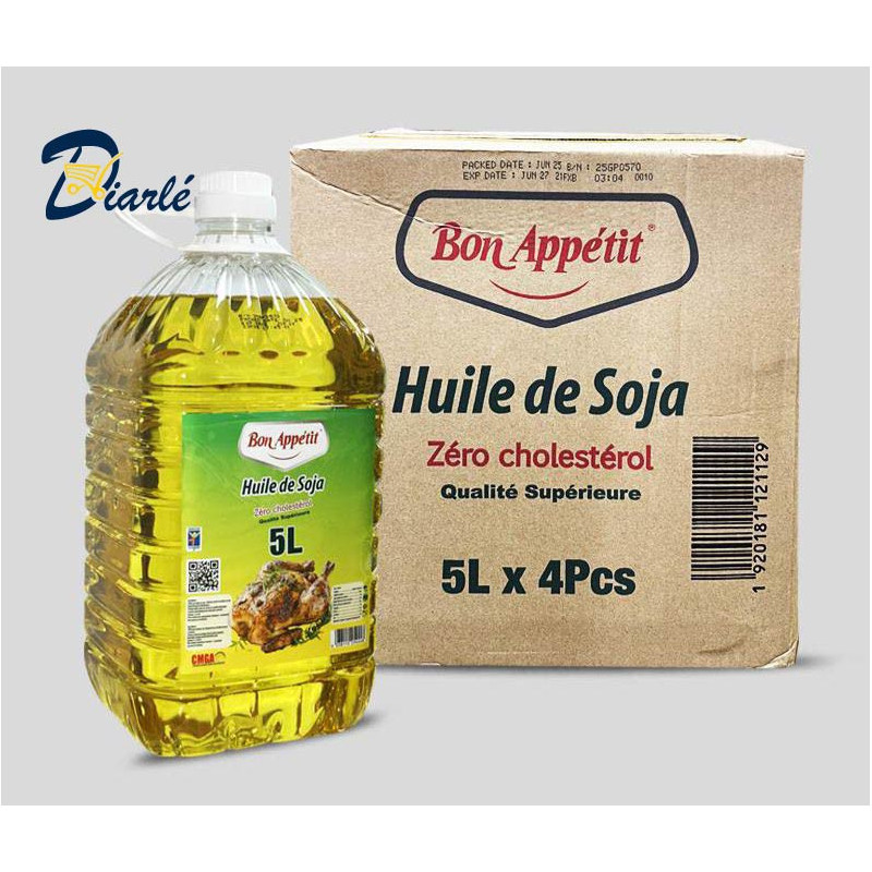 CARTON HUILE DE SOJA BON APPETIT 4x5L