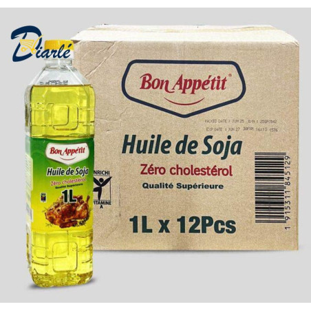 CARTON HUILE DE SOJA BON APPETIT 12x1L