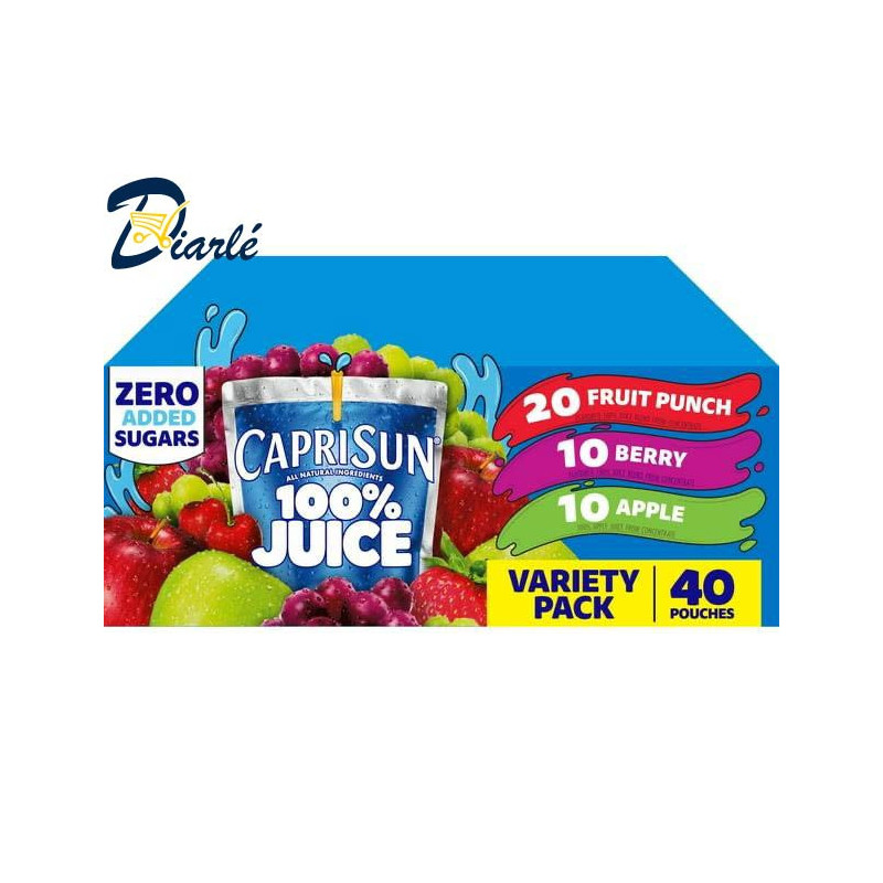 CAPRI SUN 100% JUICE VARIETY 40 POUCHES