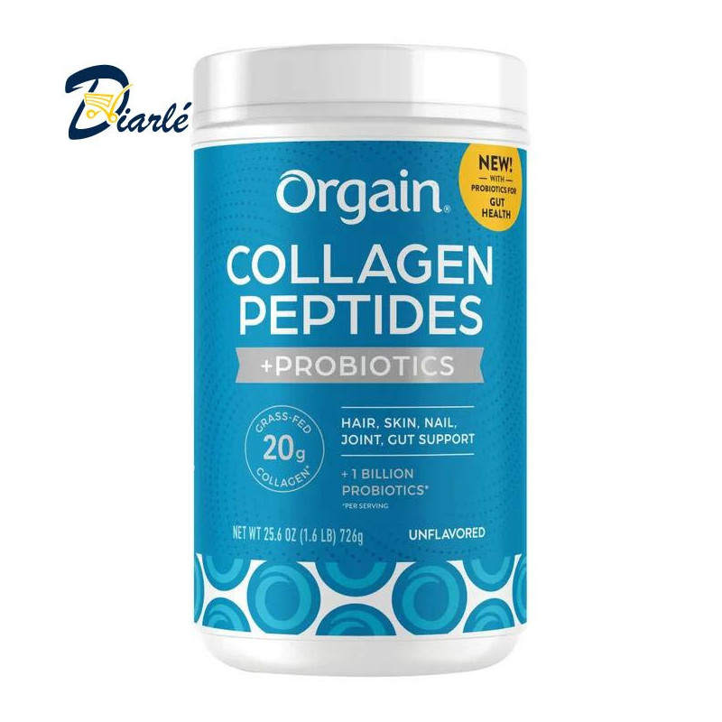 ORGAIN PEPTIDES DE COLLAGENE + PROBIOTIQUES, SANS AROME, 725g